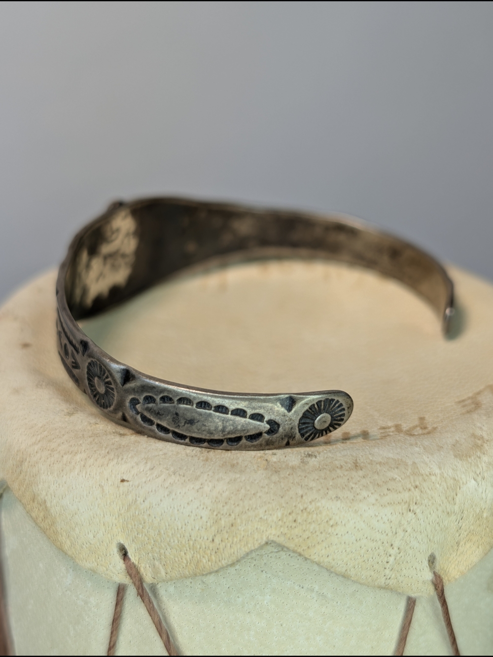 Vintage 1930s Maisels Sterling Silver Turquoise Thunderbird Fred Harvey Era Cuff - Picture 3 of 11